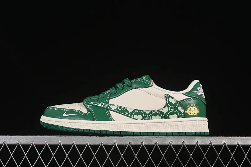 All categories Air Jordan Jordan series basketball shoes Air Jordan 1 Low High-end customized low-top sneakers Travis Scott x Fragment Design x Air Jordan 1 Low OG SP AJ1 Joe 1 Gucci joint green pattern low-top cultural casual sneakers LD2025-025